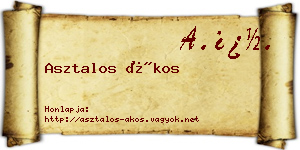 Asztalos Ákos névjegykártya